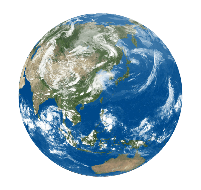 地球 地球・世界地図 ベクターイラスト (日本を中心に配置 ...